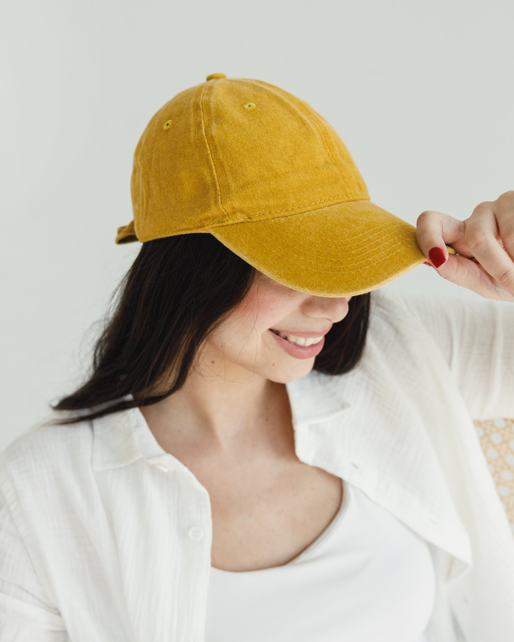 帽子 LESS TAILOR ITALIAN HAT Yellow Yellow Washed Cap – Adjustable Cotton | Chocka Egypt