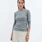 Grey Ribbed Long Sleeve Chocka