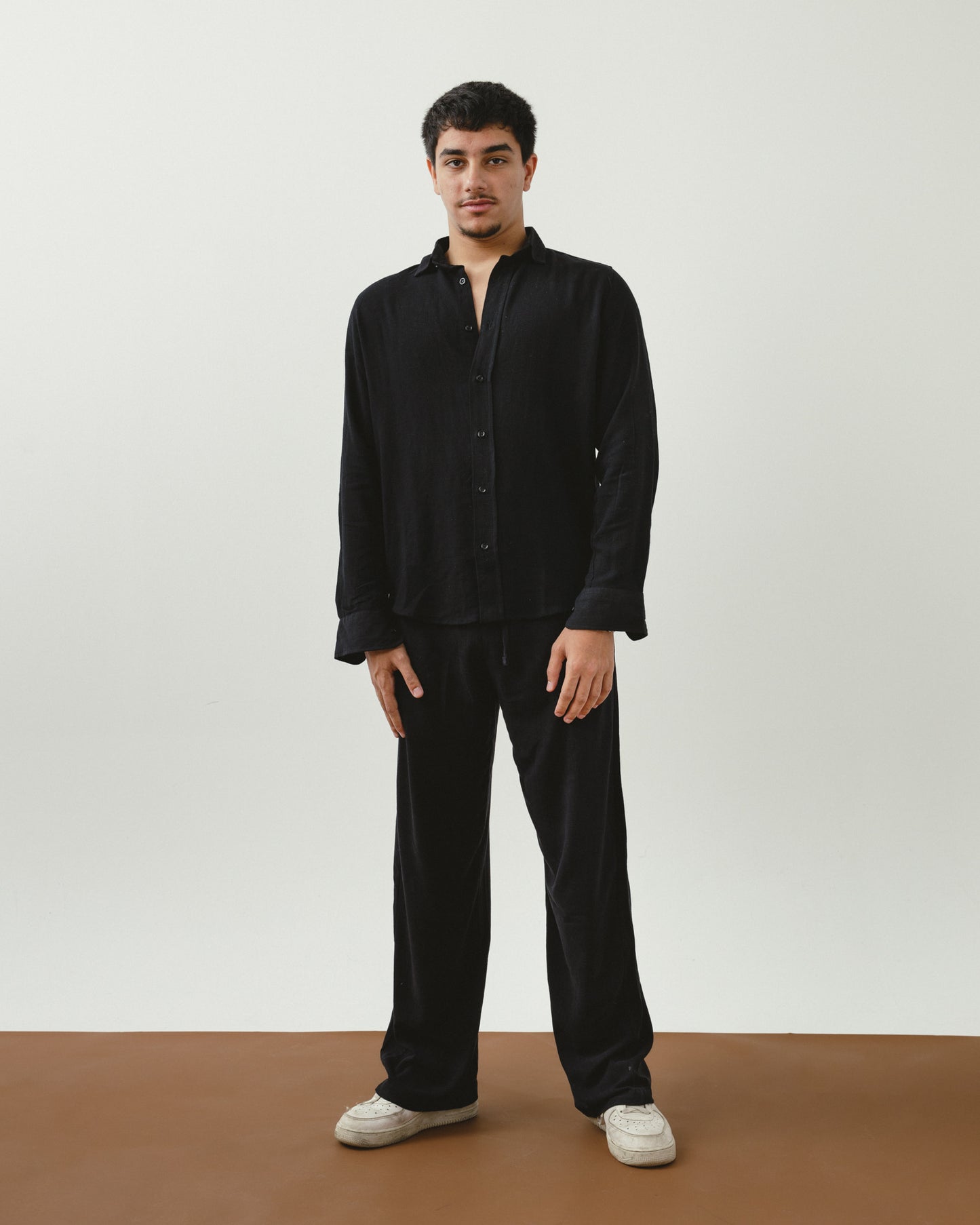 Black Linen Viscose Shirt