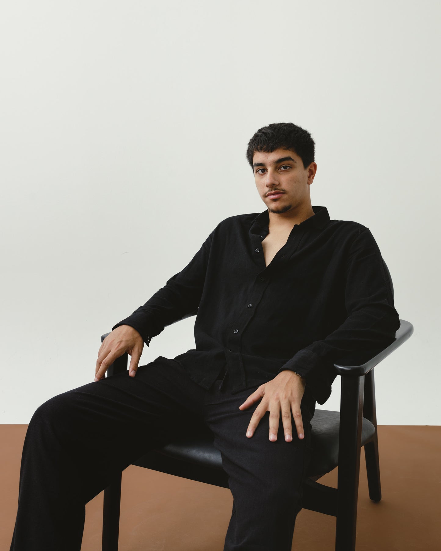 Black Linen Viscose Shirt