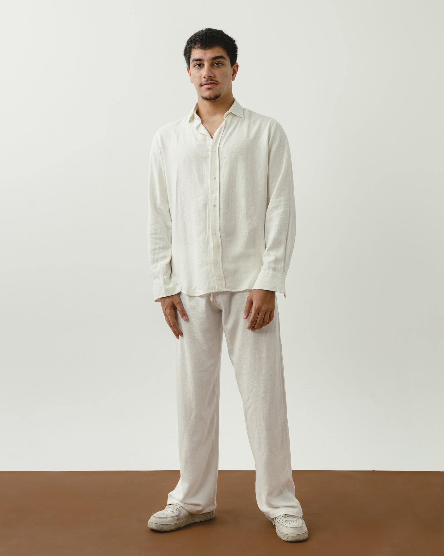 White Linen Viscose Shirt