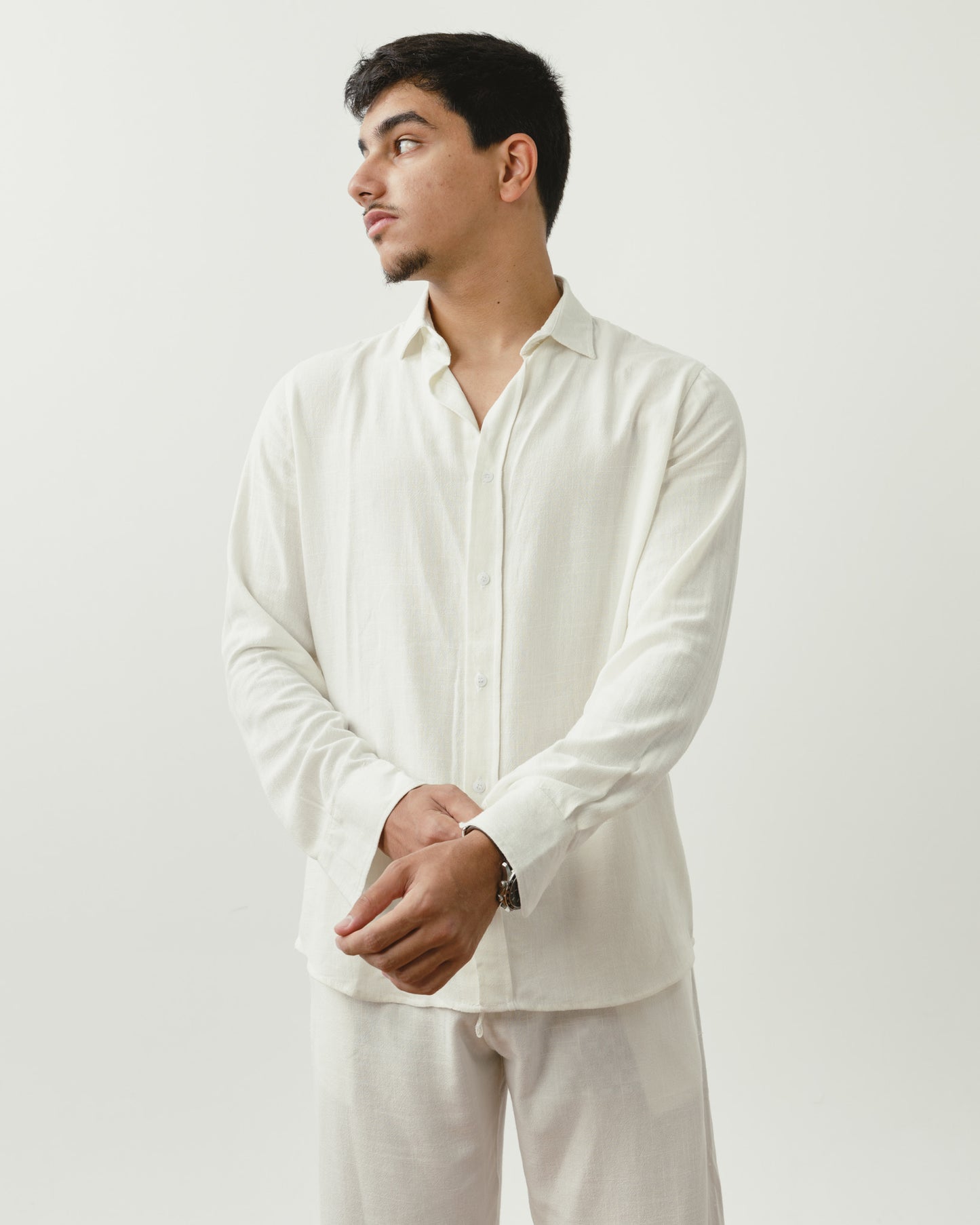 White Linen Viscose Shirt