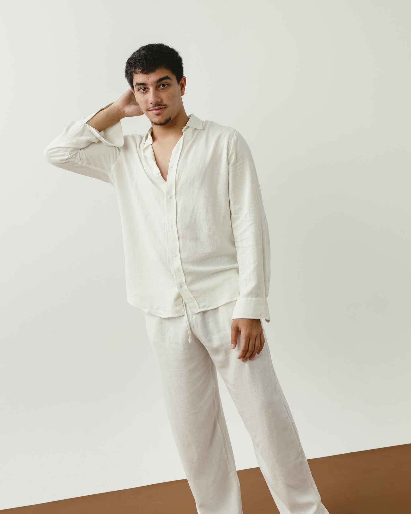 White Linen Viscose Shirt