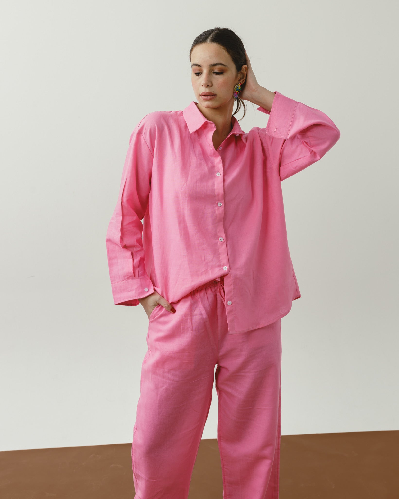 Bubble Gum Linen Shirt
