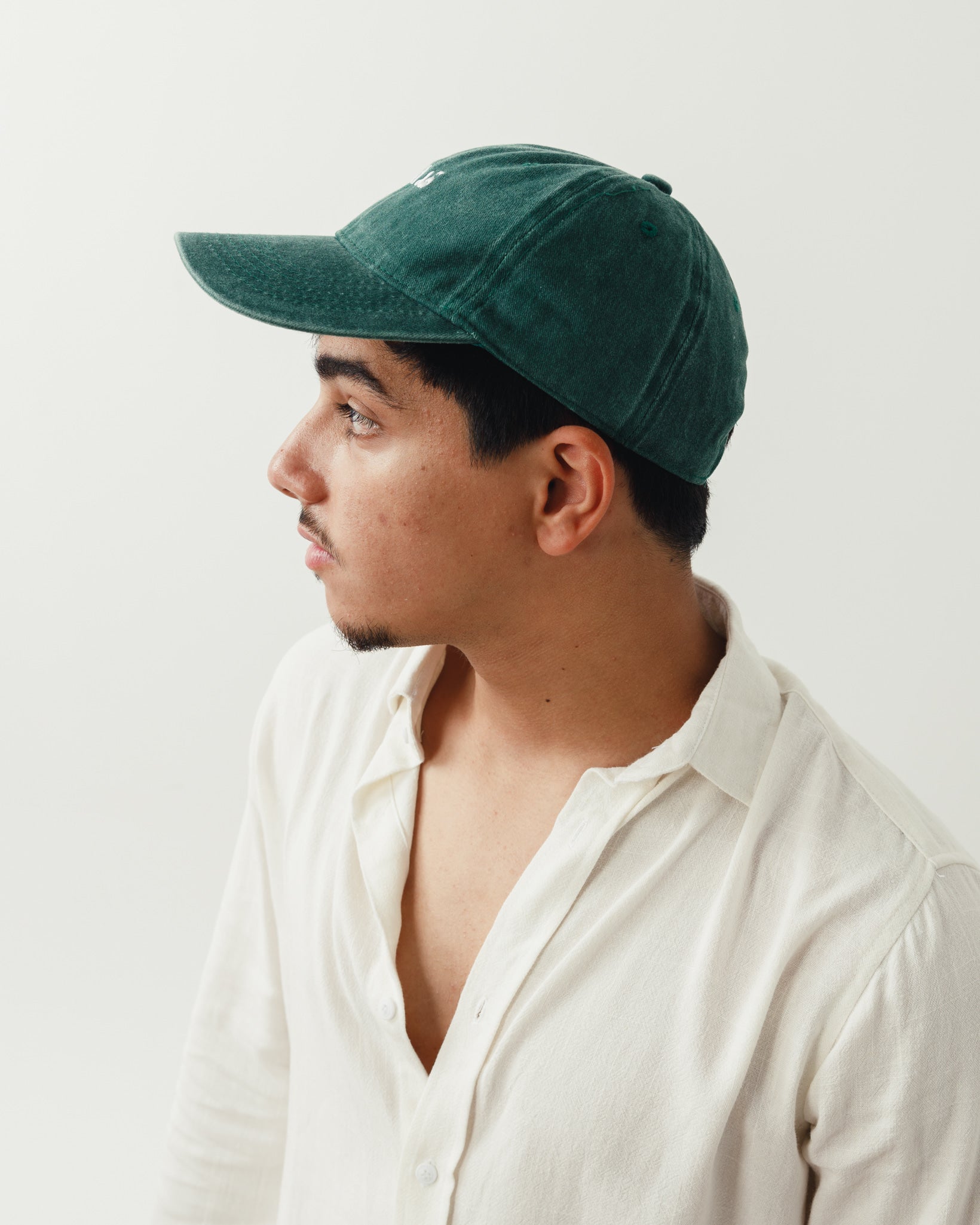Green washed cap washed cotton detail, Chocka