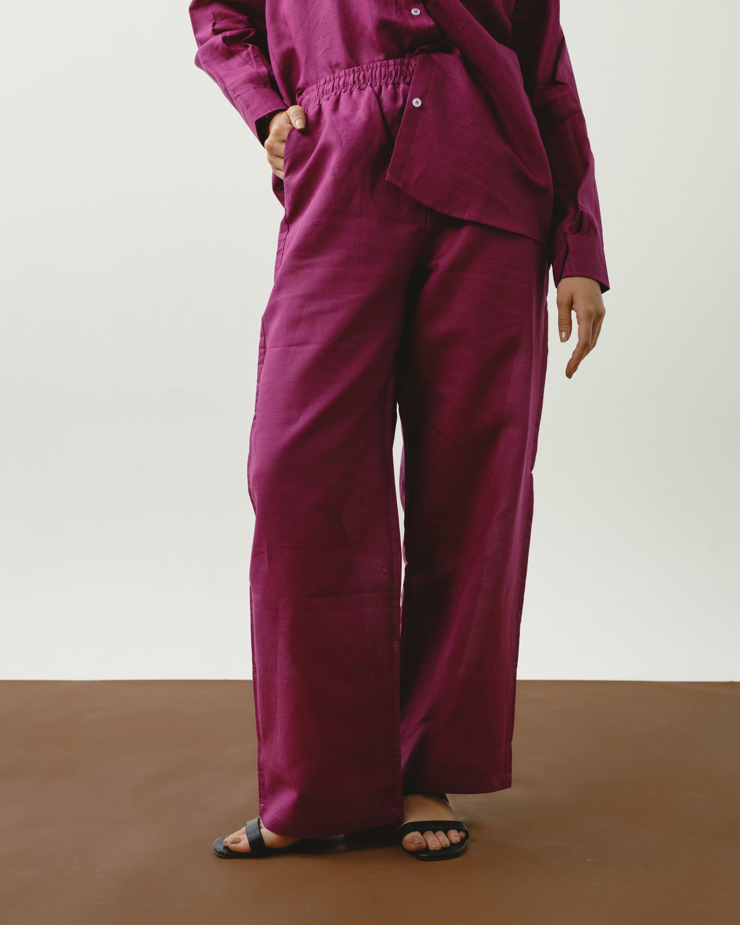 Burgundy Linen Pants