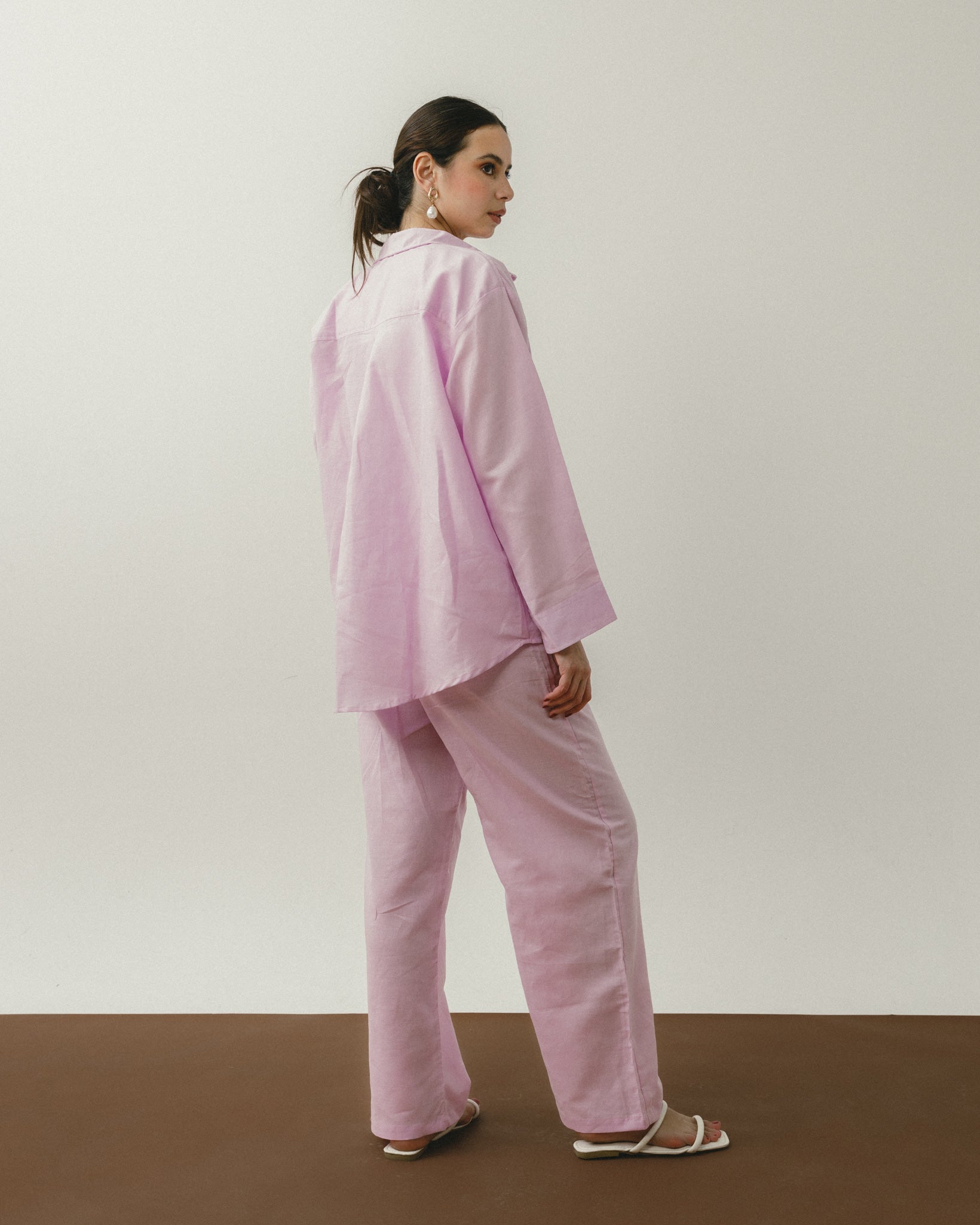 Women's lilac linen shirt available online at Chocka Egypt