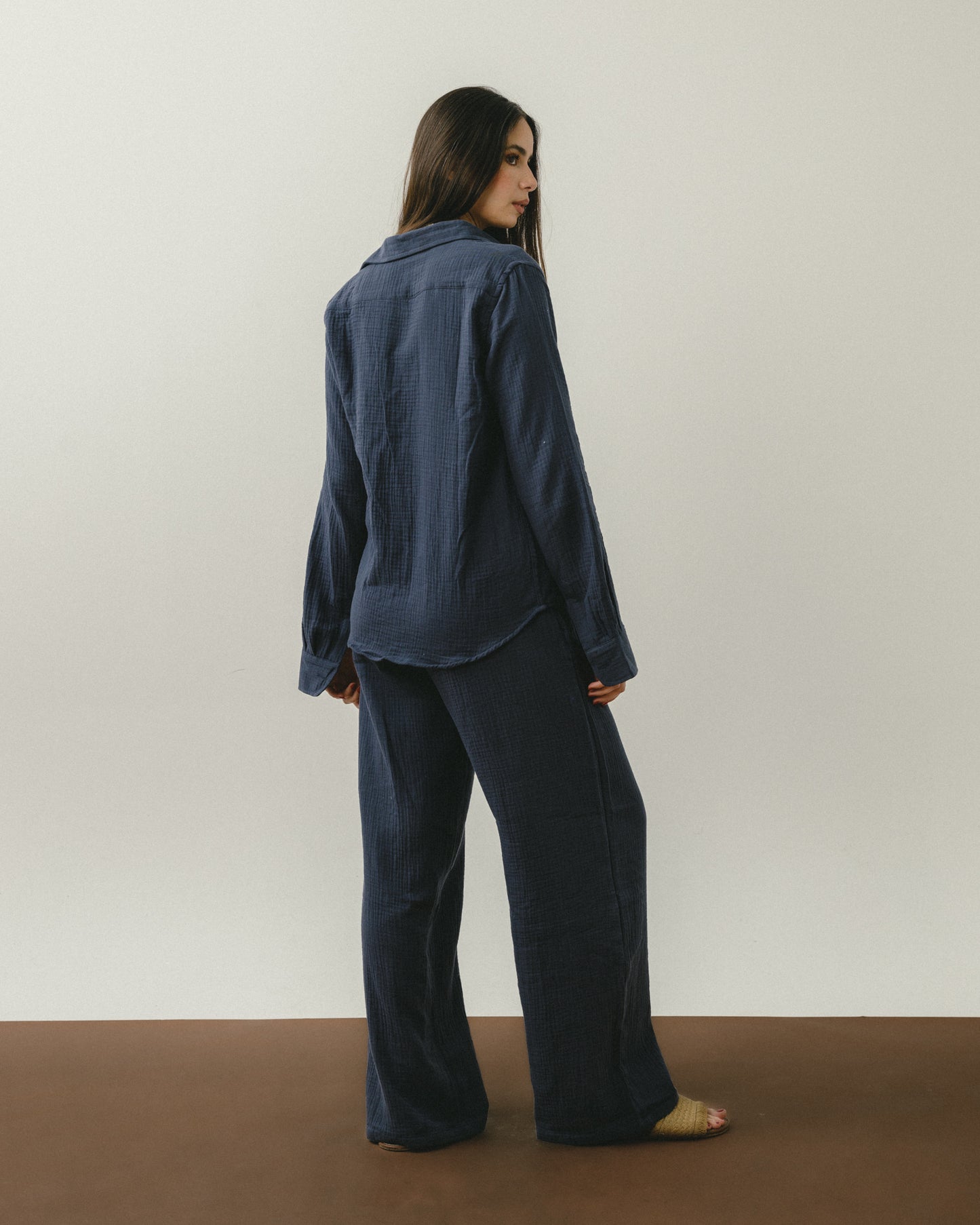 Indigo Blue Crinkle Shirt