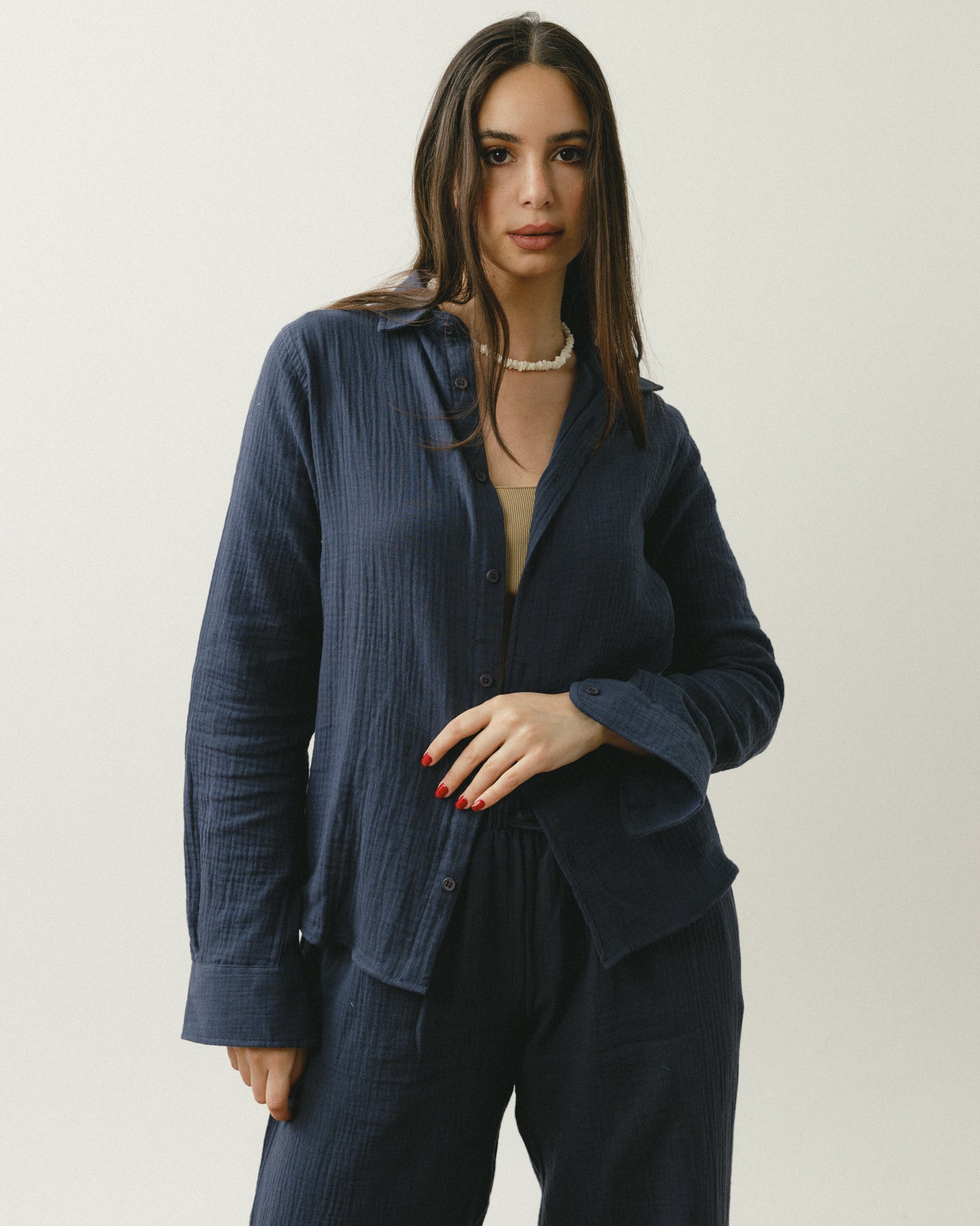 Indigo Blue Crinkle Shirt