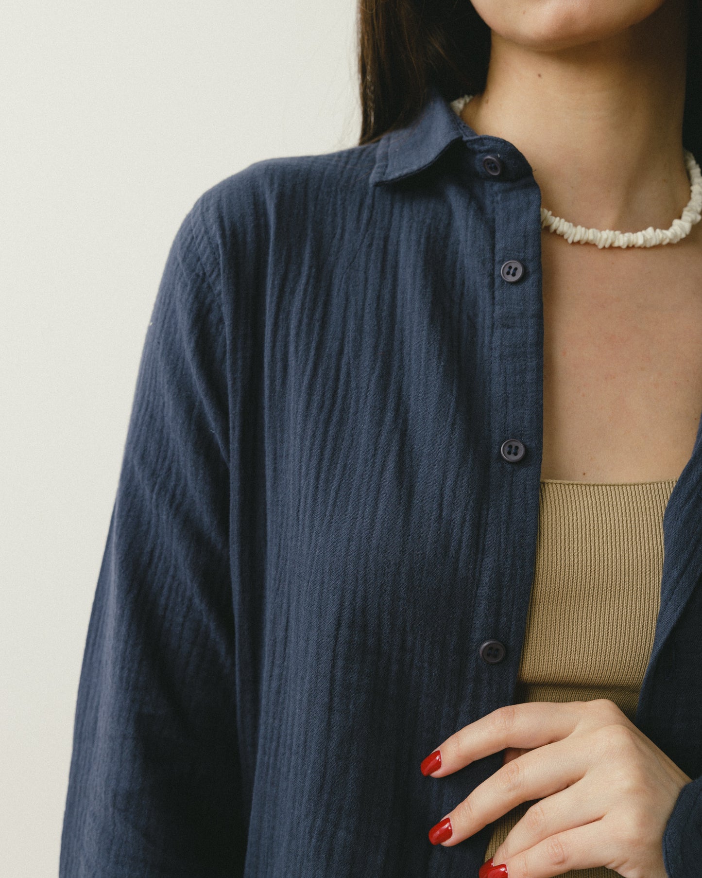 Indigo Blue Crinkle Shirt