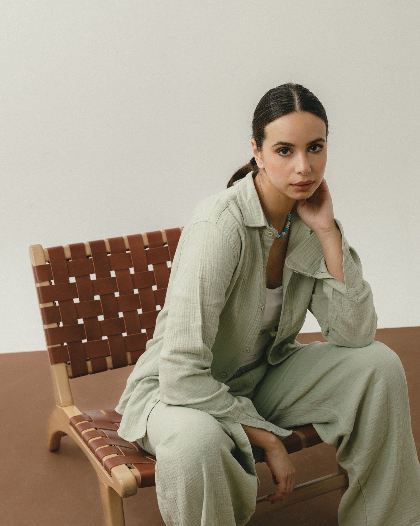 Mint Green Crinkle Pants