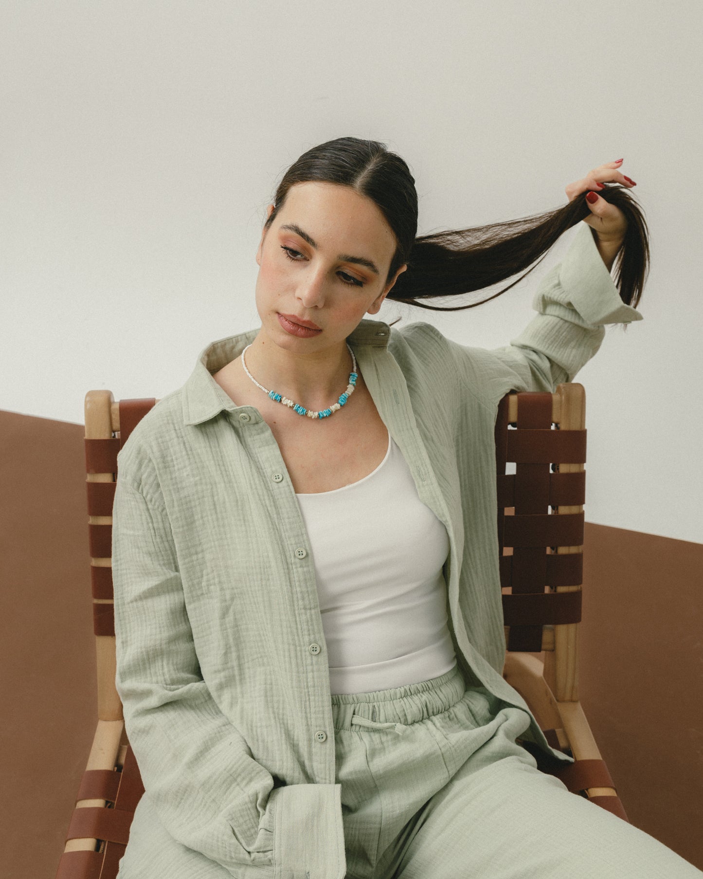 Mint Green Crinkle Pants