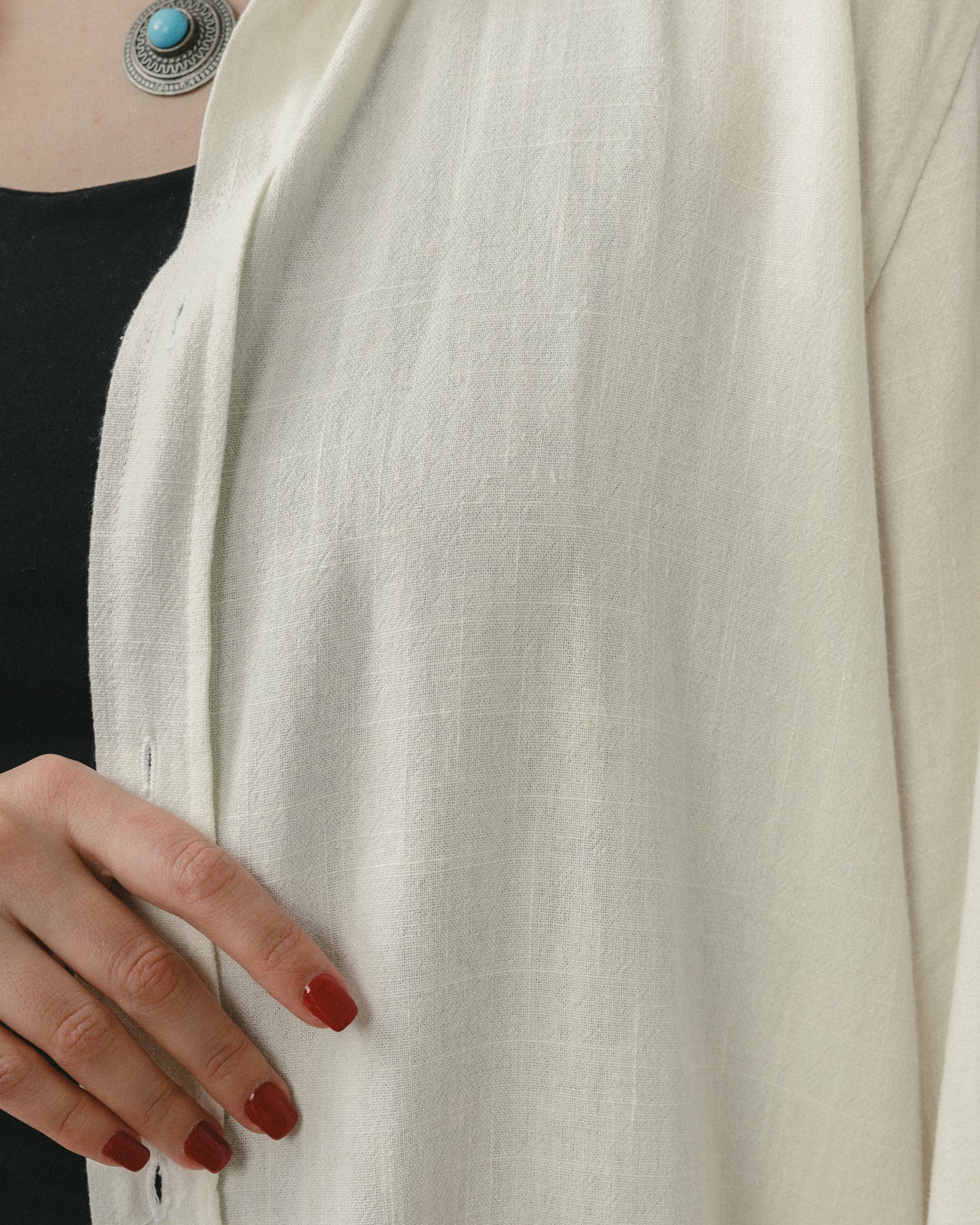 White Linen Viscose Pants
