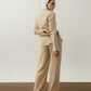 Beige Crinkle Pants