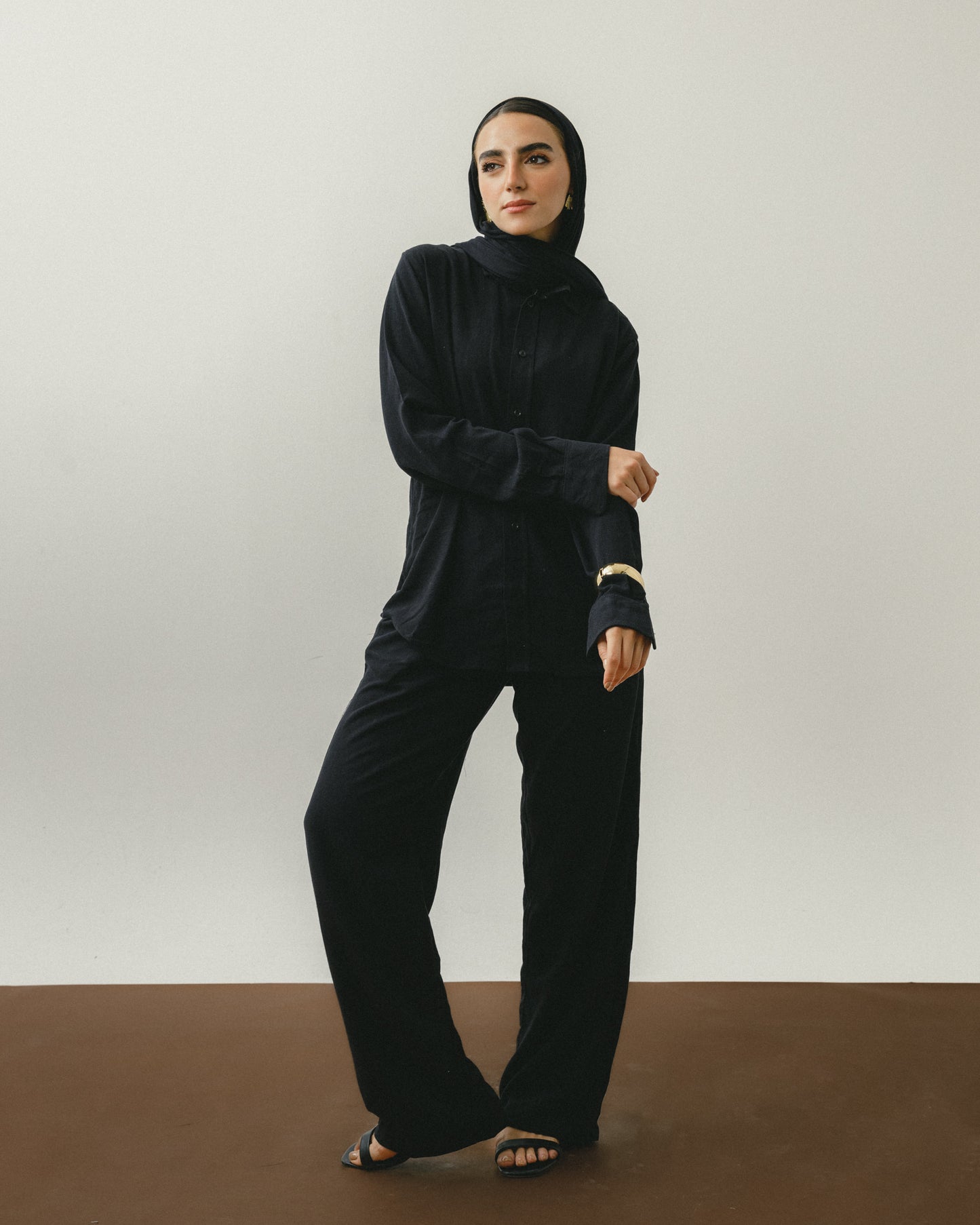 Black Linen Viscose Pants