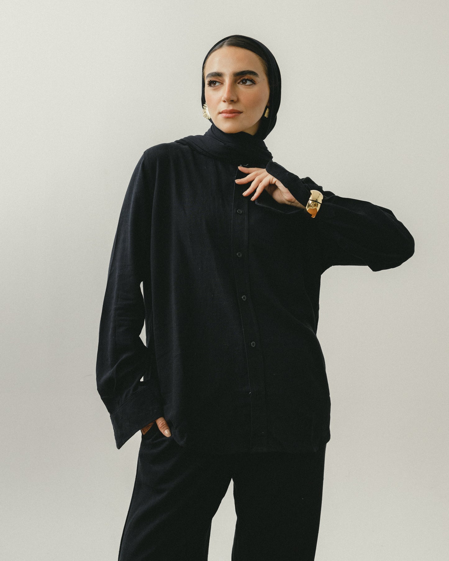 Black Linen Viscose Pants