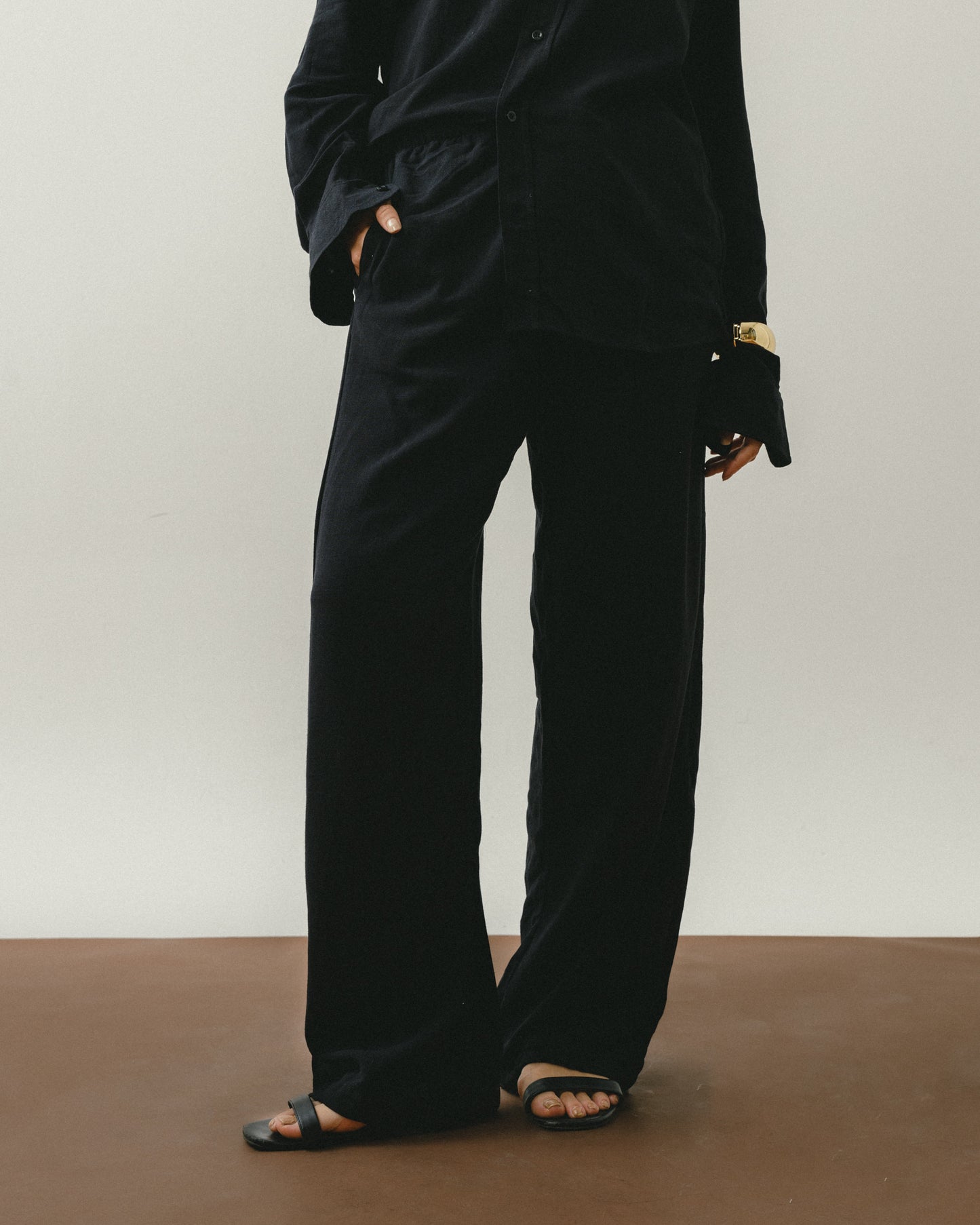 Black Linen Viscose Pants