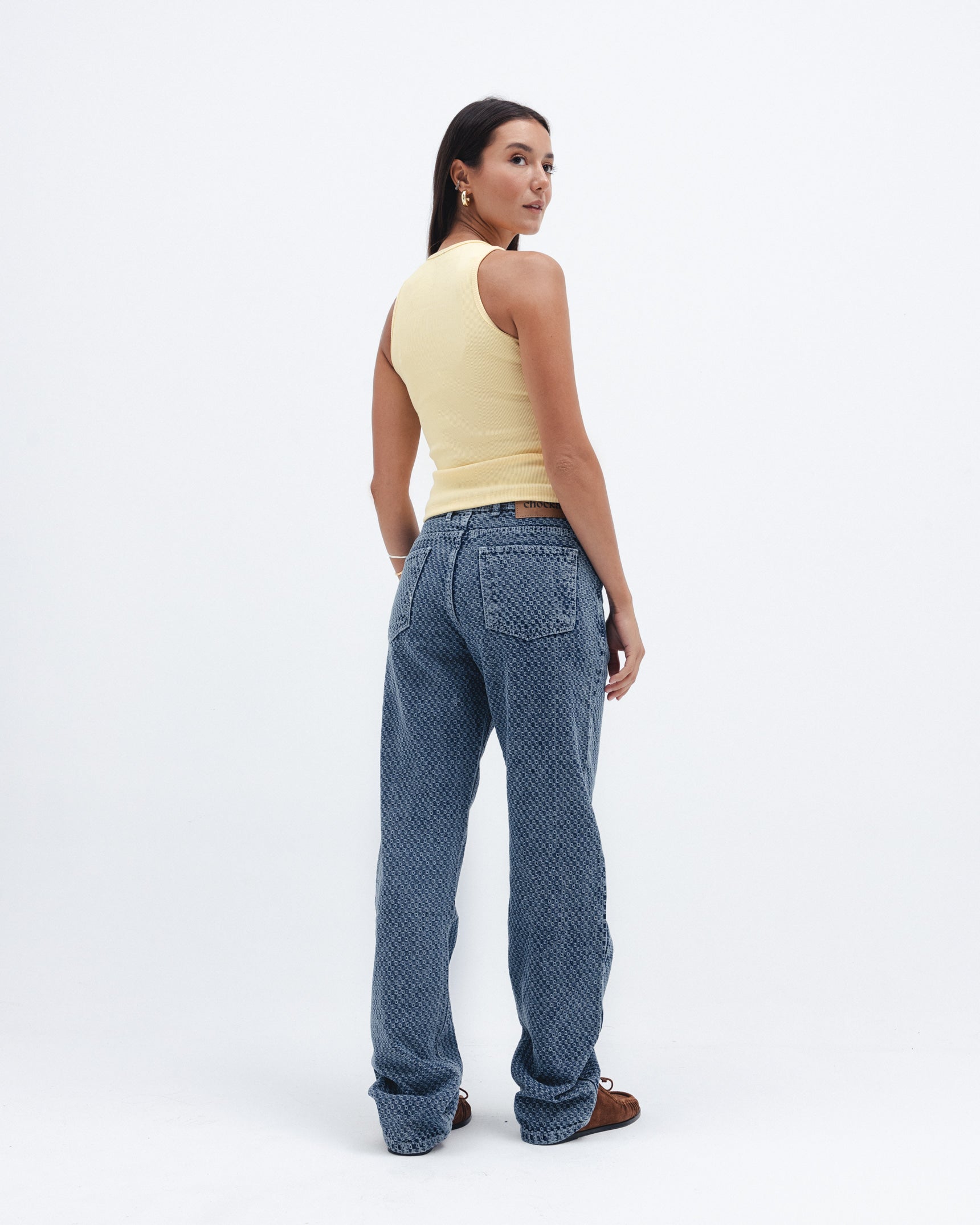 Women's blue jeans on model, Chocka Egypt