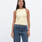 Butter Yellow Ribbed Crewneck Top