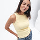 Butter Yellow Ribbed Crewneck Top