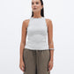 Cloud Grey Ribbed Crewneck Top
