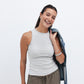Cloud Grey Ribbed Crewneck Top