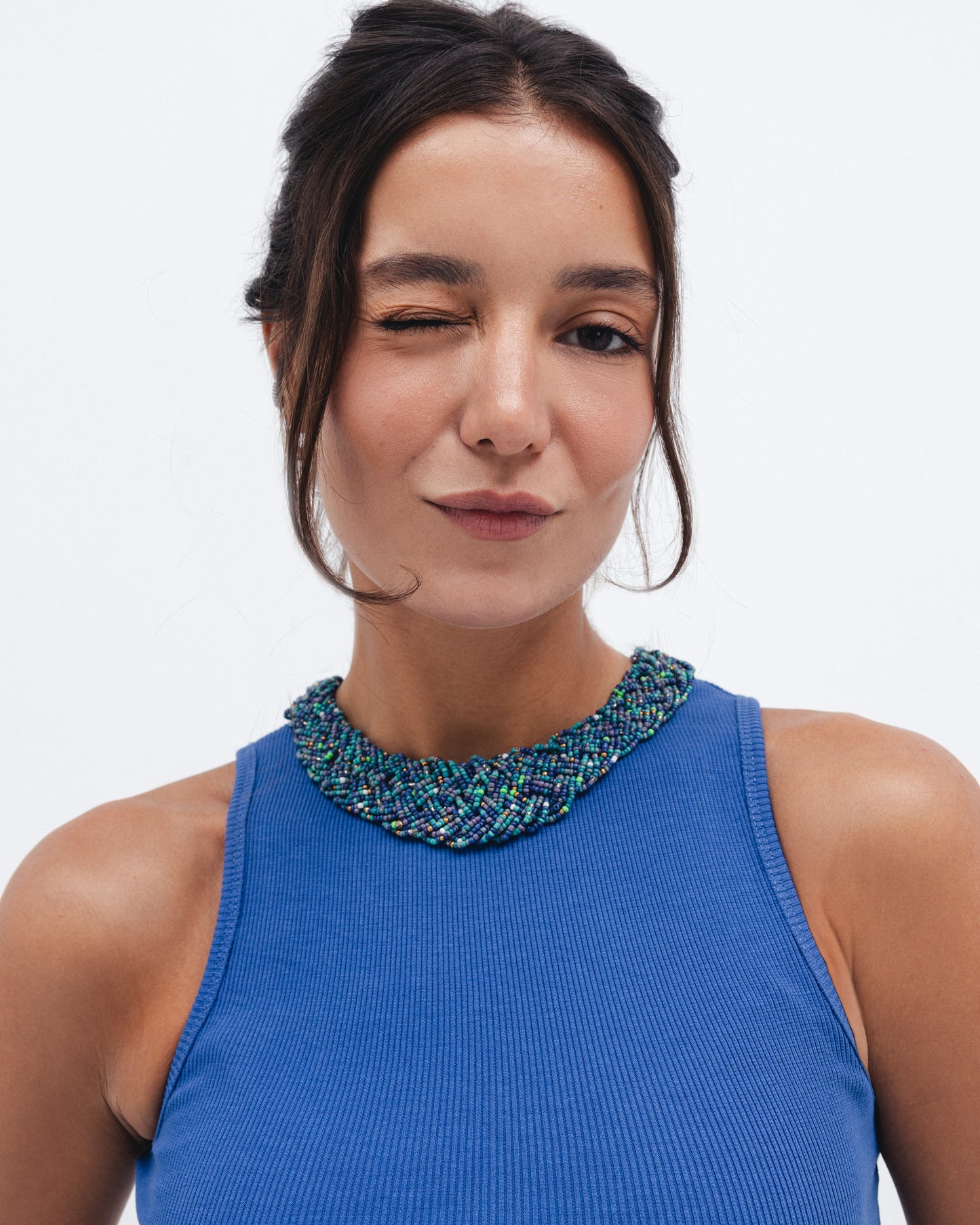 Royal Blue Ribbed Crewneck Top