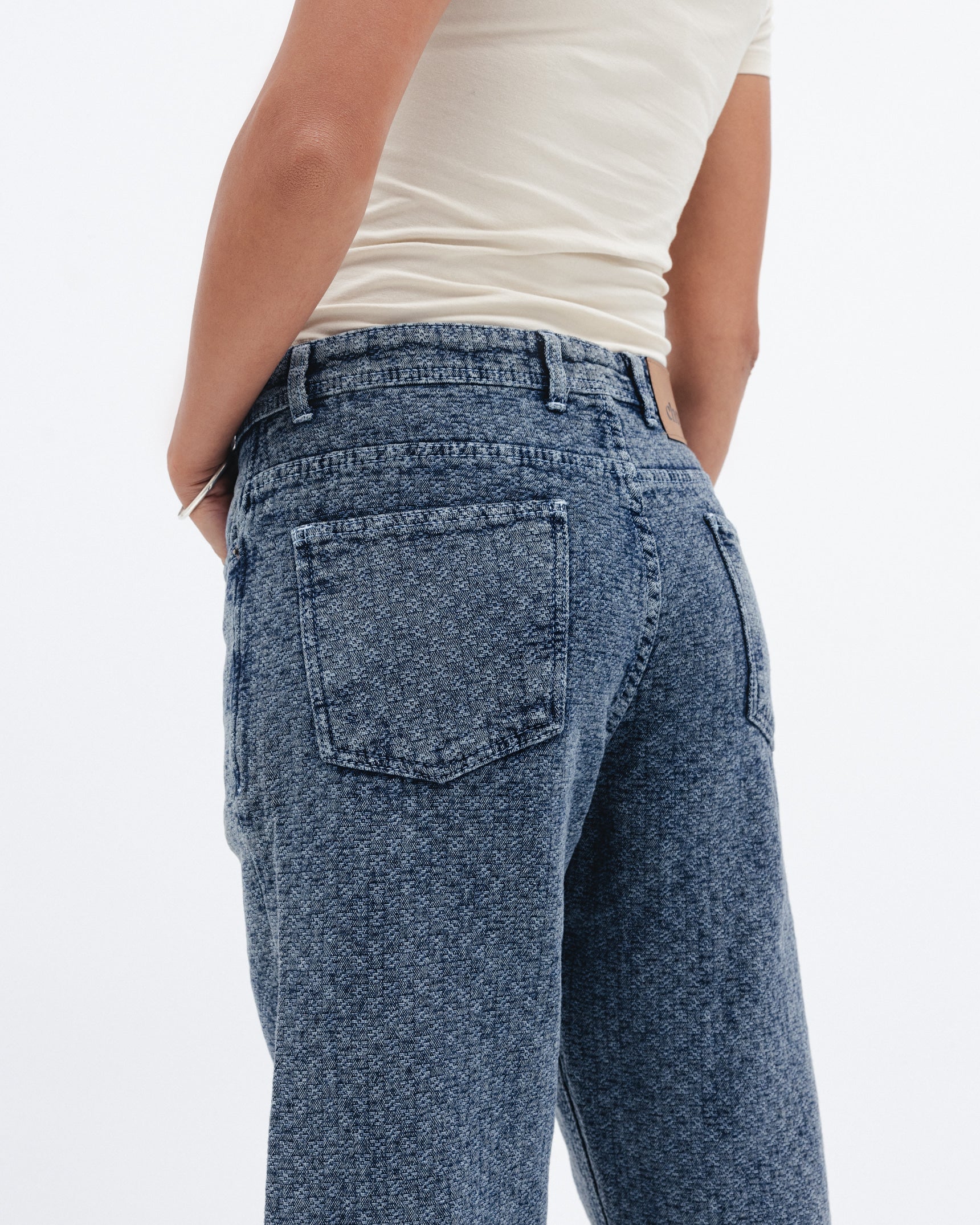 Women's retro jeans on model, Chocka Egypt