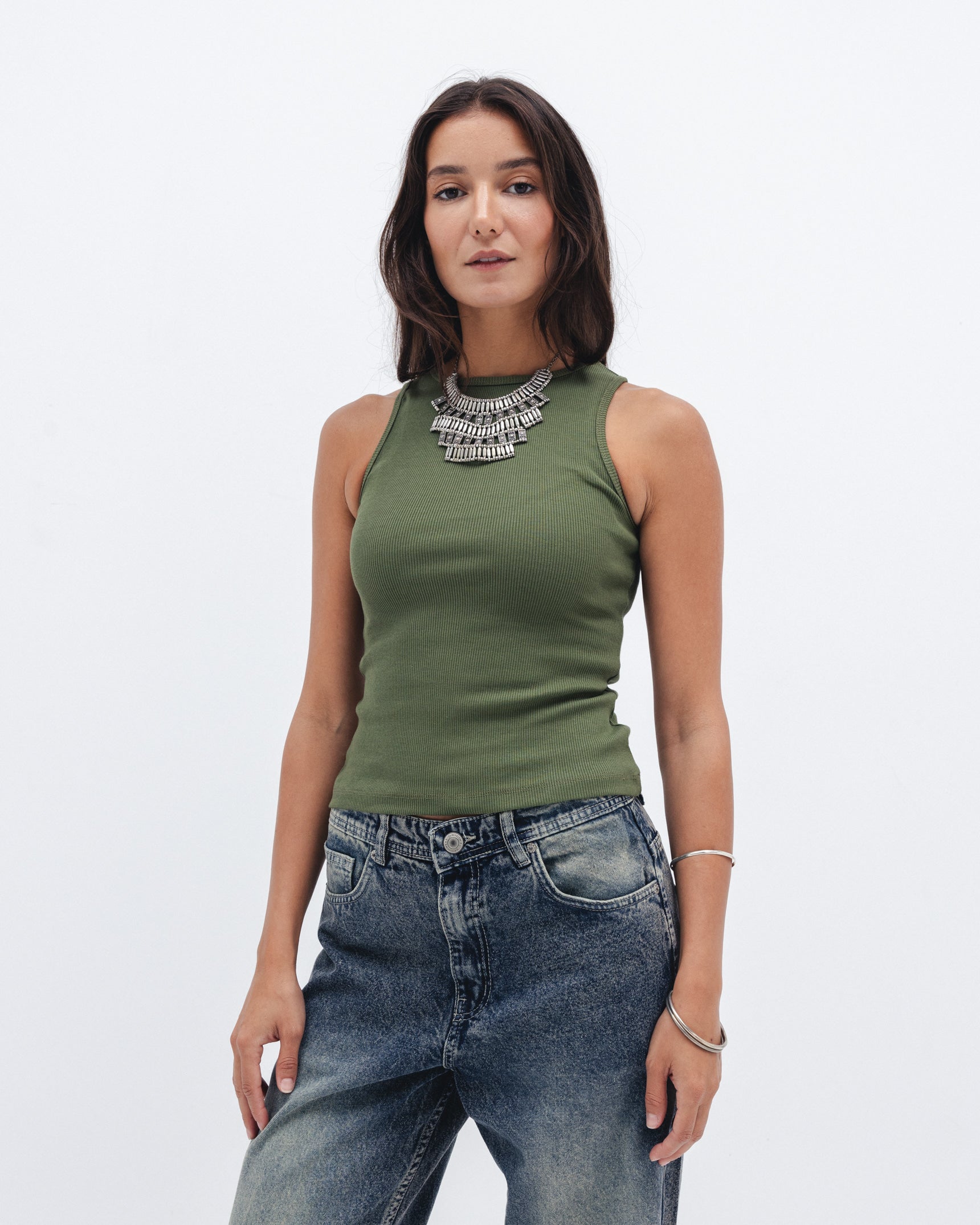 Women's nineties jeans on model, Chocka Egypt