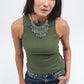 Olive Ribbed Crewneck Top