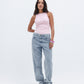 Baby Pink Ribbed Crewneck Top