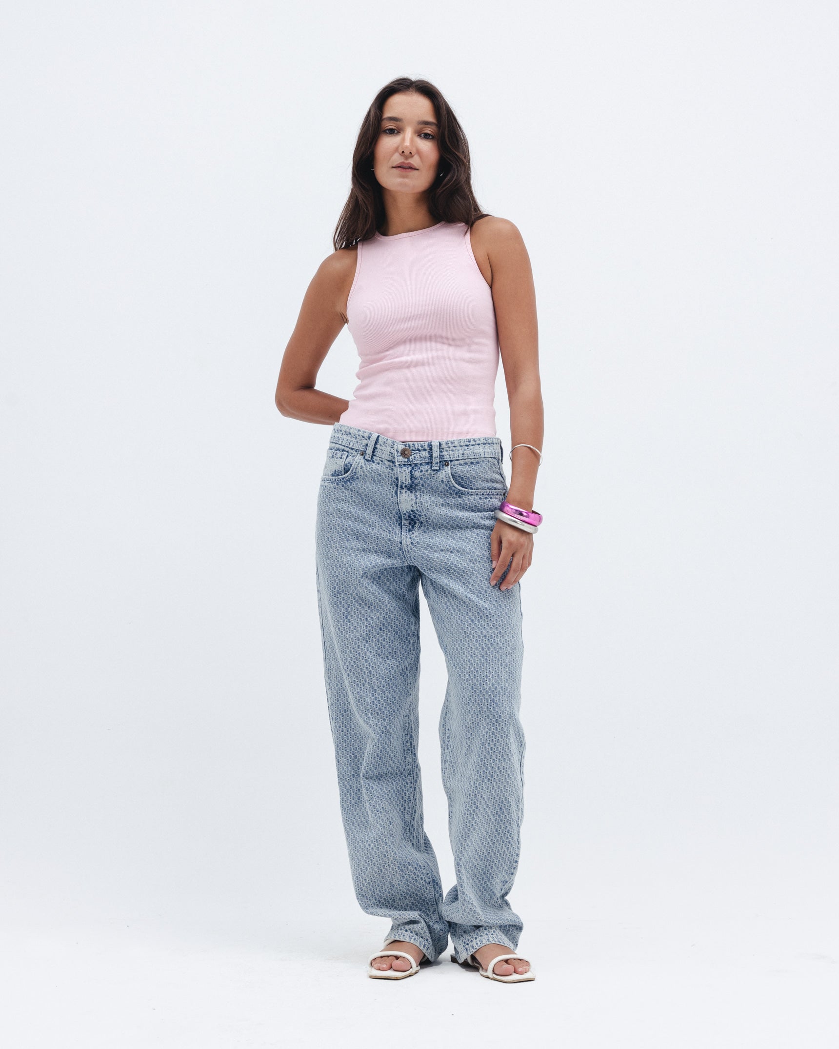 Chocka women's ice blue jeans styled outfit