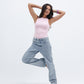 Baby Pink Ribbed Crewneck Top