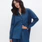 Chocka women's blue linen pants, breathable everyday style