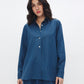Women's blue linen shirt by Chocka