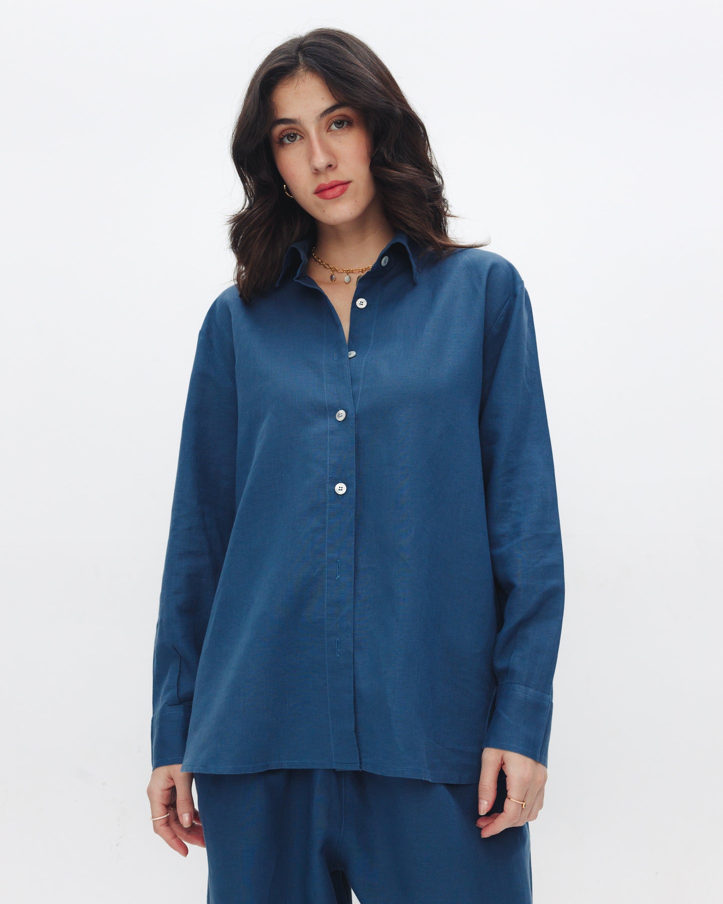 Blue linen set