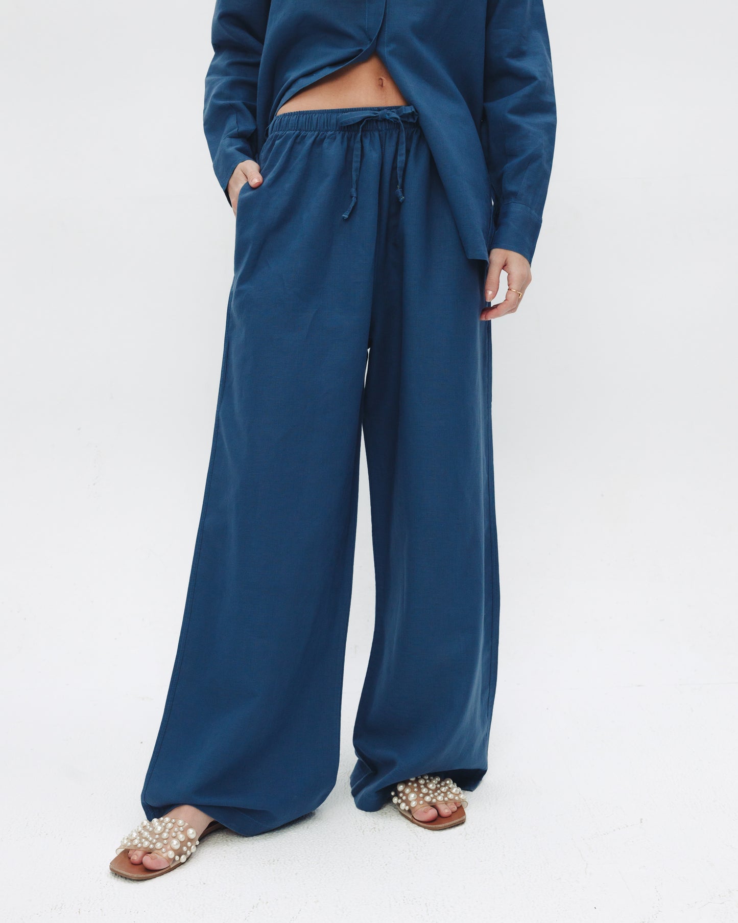 Blue Linen Set