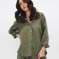 Women's olive linen shirt by Chocka