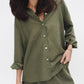 Women's olive linen shirt - Chocka Egypt