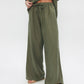 Women's olive linen pants by Chocka