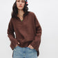 The Linen Blouse — Brown