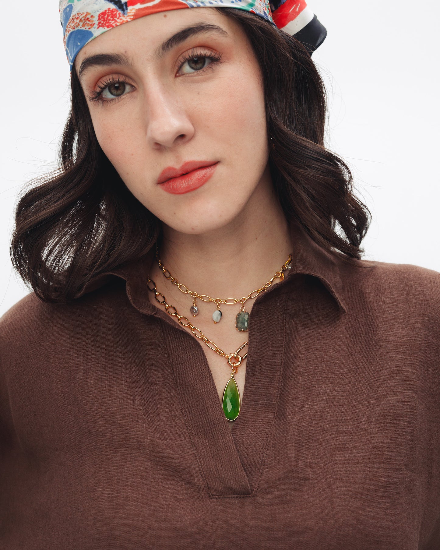 The Linen Blouse — Brown