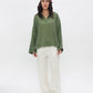 The Linen Blouse — Olive
