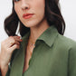 The Linen Blouse — Olive