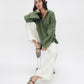 The Linen Blouse — Olive
