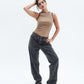 Camel Contrast Trim Crewneck Top Basic