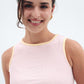 Baby Pink x Yellow Contrast Crewneck Top Basic