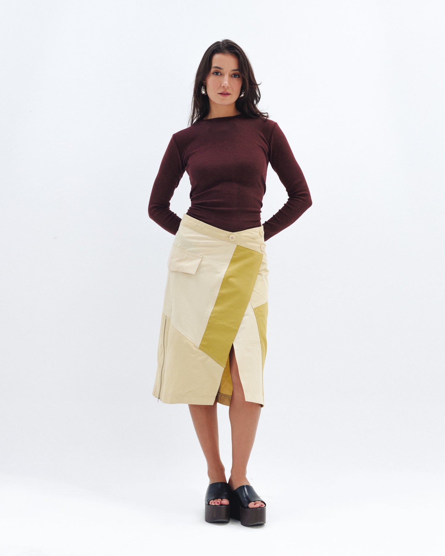 Burgundy Ribbed Long Sleeve Chocka