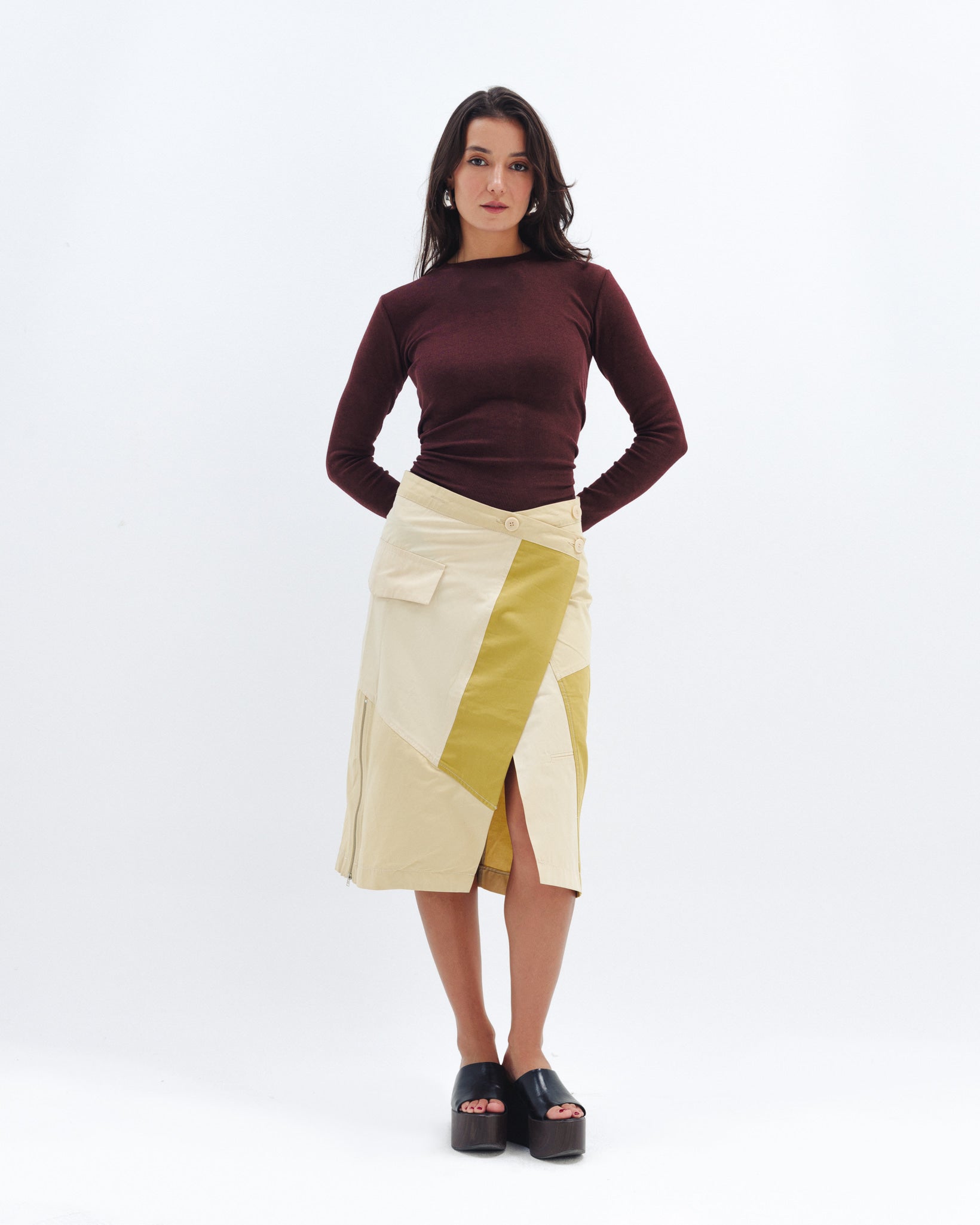 Burgundy Ribbed Long Sleeve Chocka