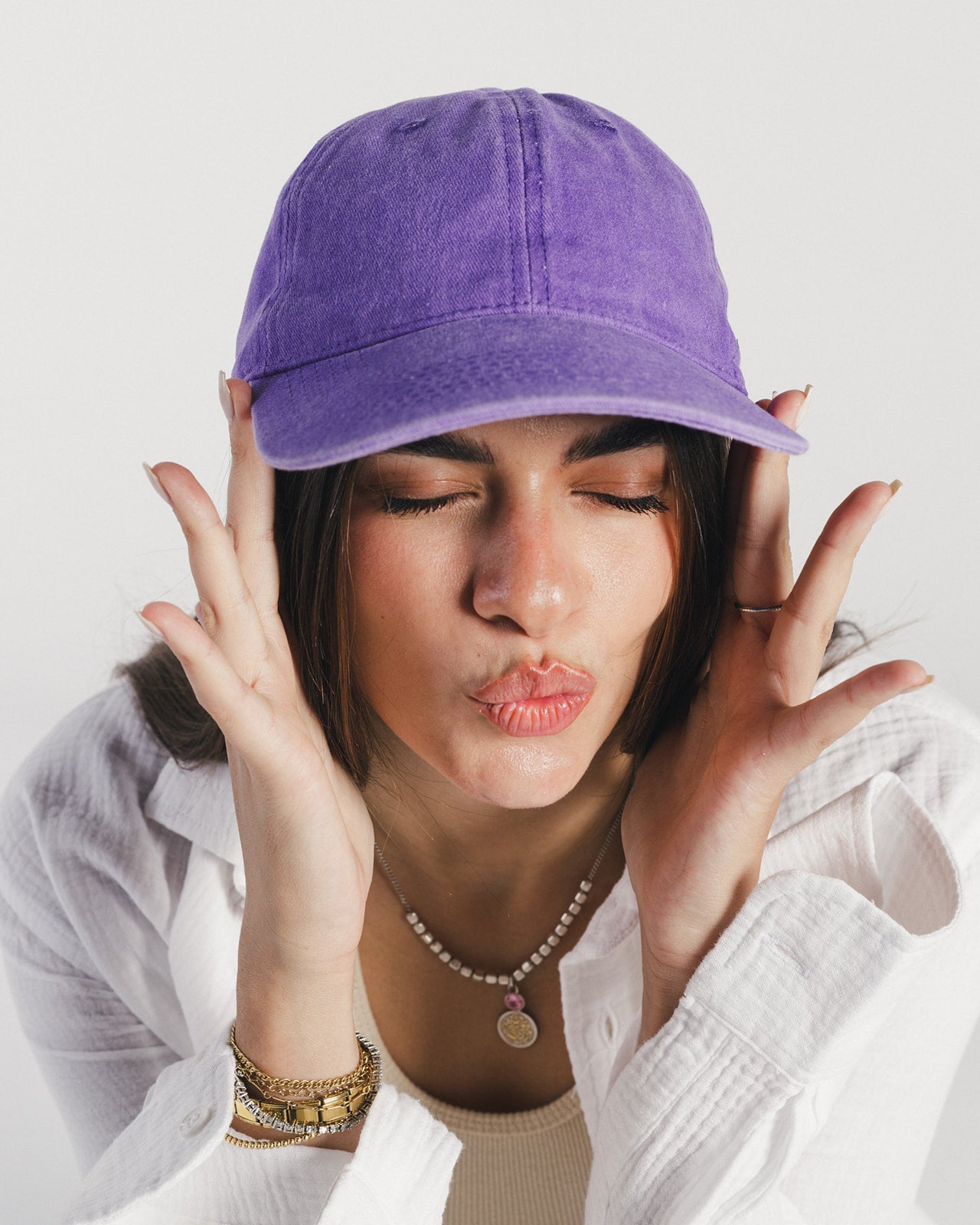Purple Washed Cap
